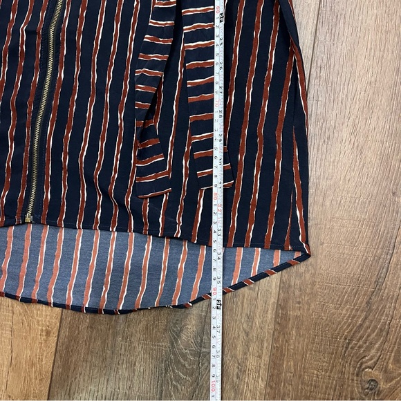 Pink owl Blue and Burgundy Striped Zipper Dress - Picture 6 of 9